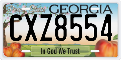 GA license plate CXZ8554