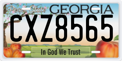 GA license plate CXZ8565