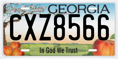 GA license plate CXZ8566