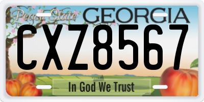 GA license plate CXZ8567