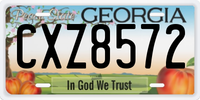 GA license plate CXZ8572