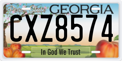 GA license plate CXZ8574