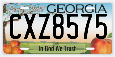 GA license plate CXZ8575