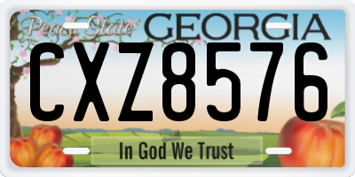 GA license plate CXZ8576