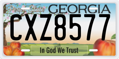 GA license plate CXZ8577