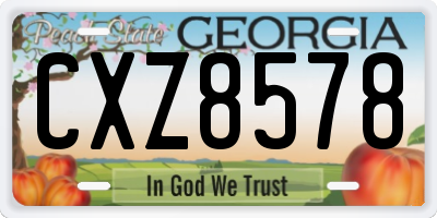 GA license plate CXZ8578