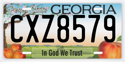 GA license plate CXZ8579
