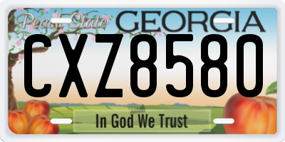 GA license plate CXZ8580