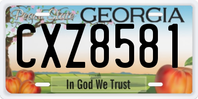 GA license plate CXZ8581