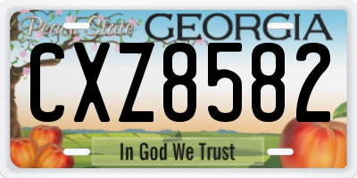 GA license plate CXZ8582