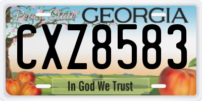 GA license plate CXZ8583