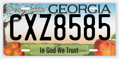 GA license plate CXZ8585