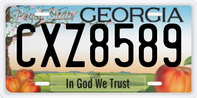 GA license plate CXZ8589