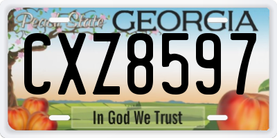 GA license plate CXZ8597