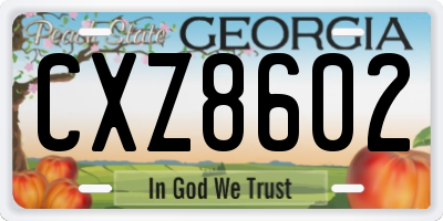 GA license plate CXZ8602