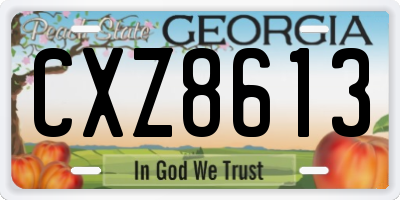 GA license plate CXZ8613