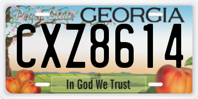 GA license plate CXZ8614
