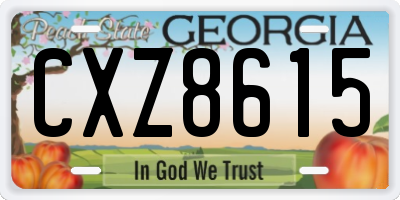 GA license plate CXZ8615