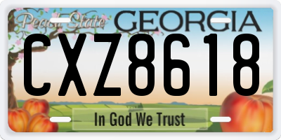 GA license plate CXZ8618