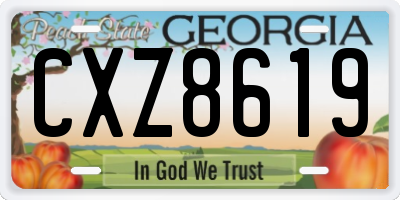 GA license plate CXZ8619