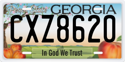 GA license plate CXZ8620