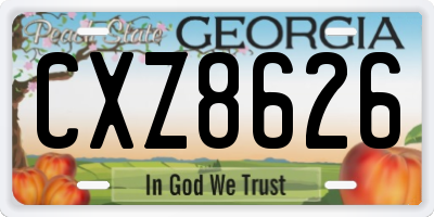 GA license plate CXZ8626