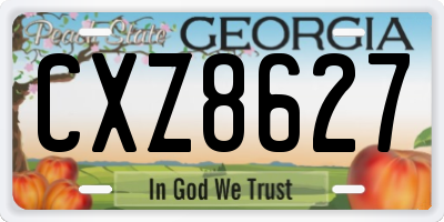 GA license plate CXZ8627