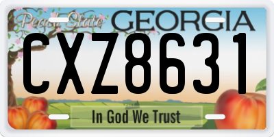 GA license plate CXZ8631