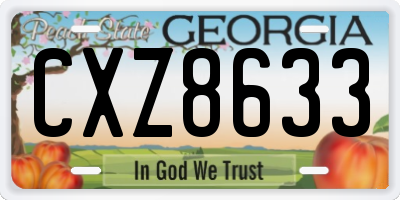 GA license plate CXZ8633