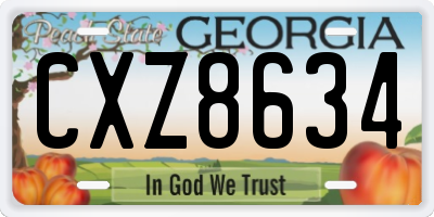 GA license plate CXZ8634