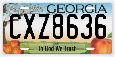 GA license plate CXZ8636