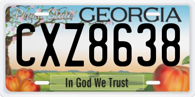 GA license plate CXZ8638