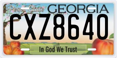 GA license plate CXZ8640