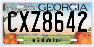 GA license plate CXZ8642