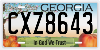 GA license plate CXZ8643