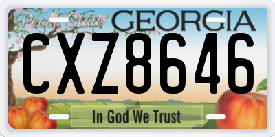 GA license plate CXZ8646