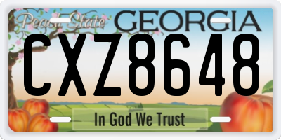 GA license plate CXZ8648