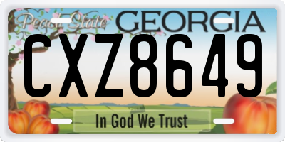 GA license plate CXZ8649