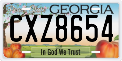 GA license plate CXZ8654