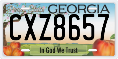 GA license plate CXZ8657