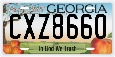 GA license plate CXZ8660