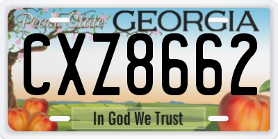 GA license plate CXZ8662