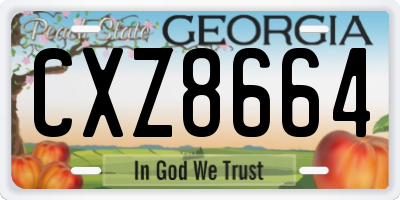 GA license plate CXZ8664