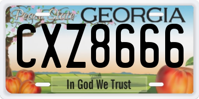 GA license plate CXZ8666