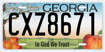GA license plate CXZ8671