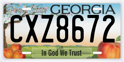 GA license plate CXZ8672