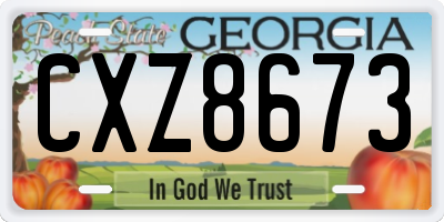 GA license plate CXZ8673