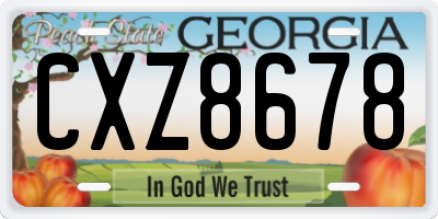 GA license plate CXZ8678