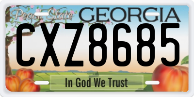 GA license plate CXZ8685