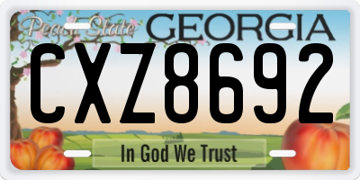 GA license plate CXZ8692